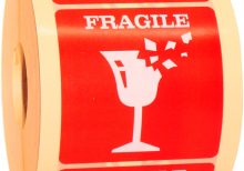 Etykiety Fragile Ostrożnie Szkło