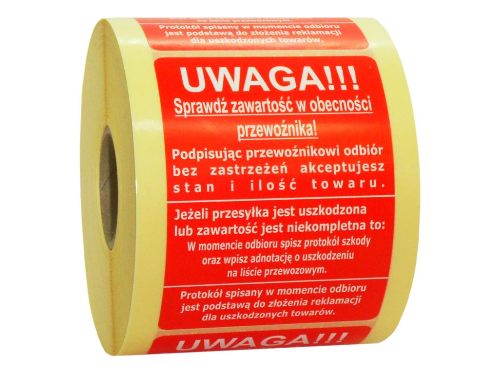 Naklejki Sprawdź zawartość etykiety na przesyłki.