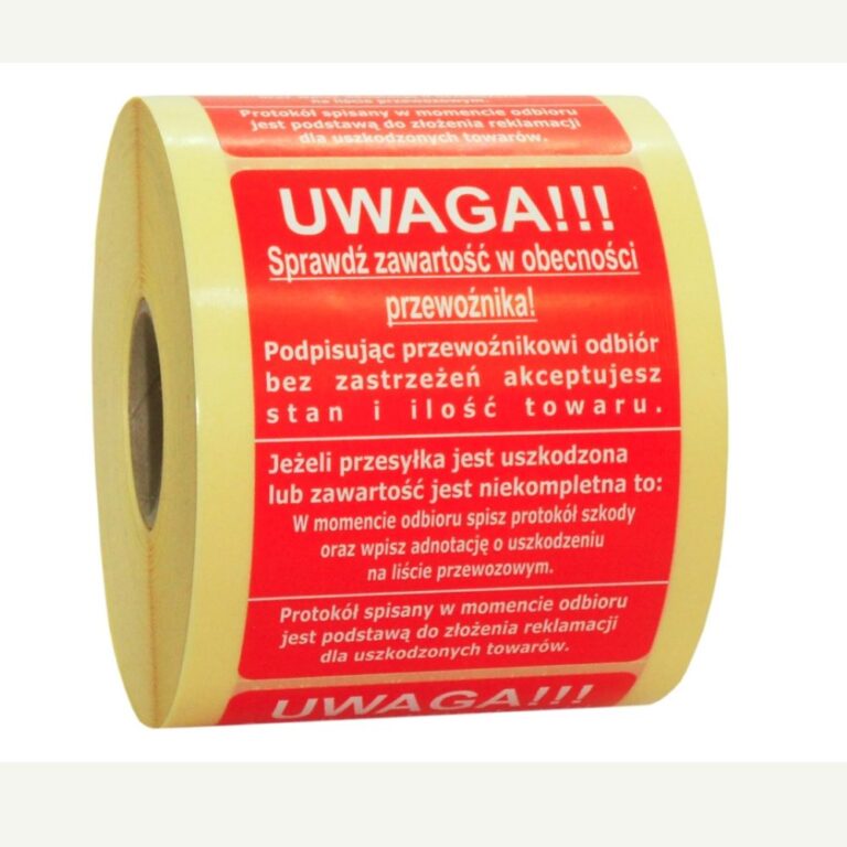 Naklejki Sprawdź zawartość etykiety na przesyłki.