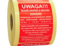 Etykiety SPRAWDŹ ZAWARTOŚĆ DUŻA 80 x 107 mm 1000 szt.