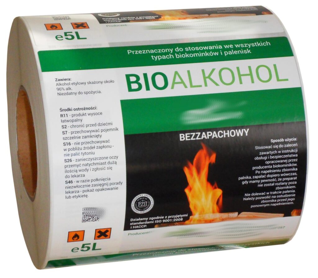 Etykiety biała folia PP